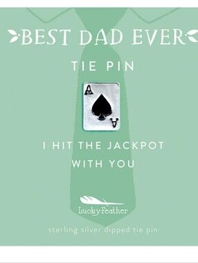 New Sterling Silver Tie Pin I hit the jackpot with you  Deck of Cards